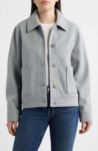 Jewel Button Flannel Jacket