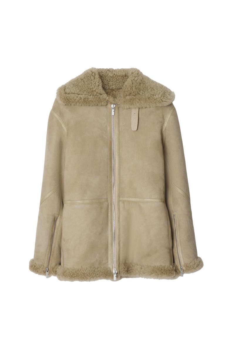Burberry Shearling Aviator Jacket, Main, color, 