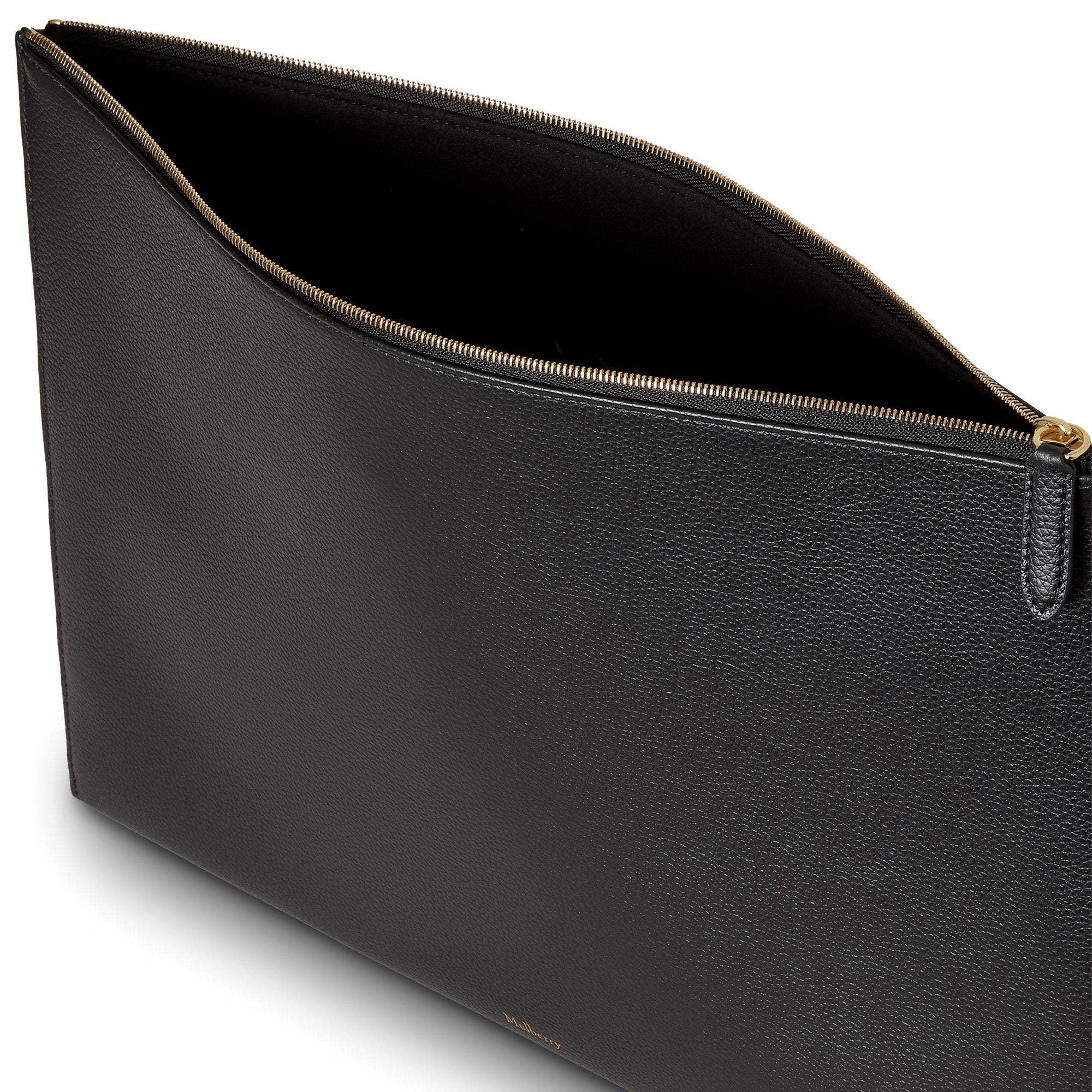 Large Zipped Flat Pouch, Alternate, color, Black