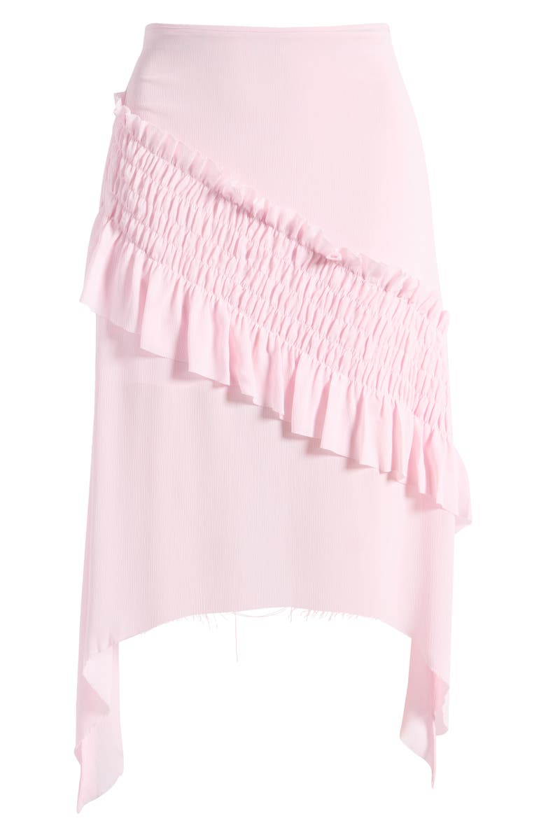 Mistress Rocks Smocked Ruffle Midi Skirt, Alternate, color, Pink Icing