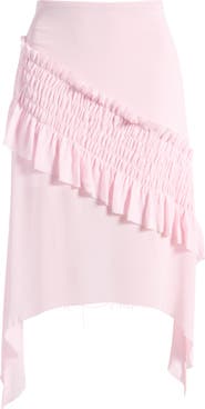 Mistress Rocks Smocked Ruffle Midi Skirt