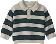 Little Planet Kids' Striped Long Sleeve Polo Sweater