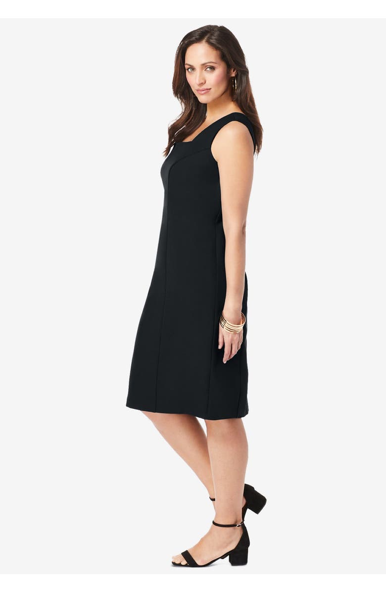 Jessica London Bi-Stretch Sheath Dress, Alternate, color, Black Mini Houndstooth