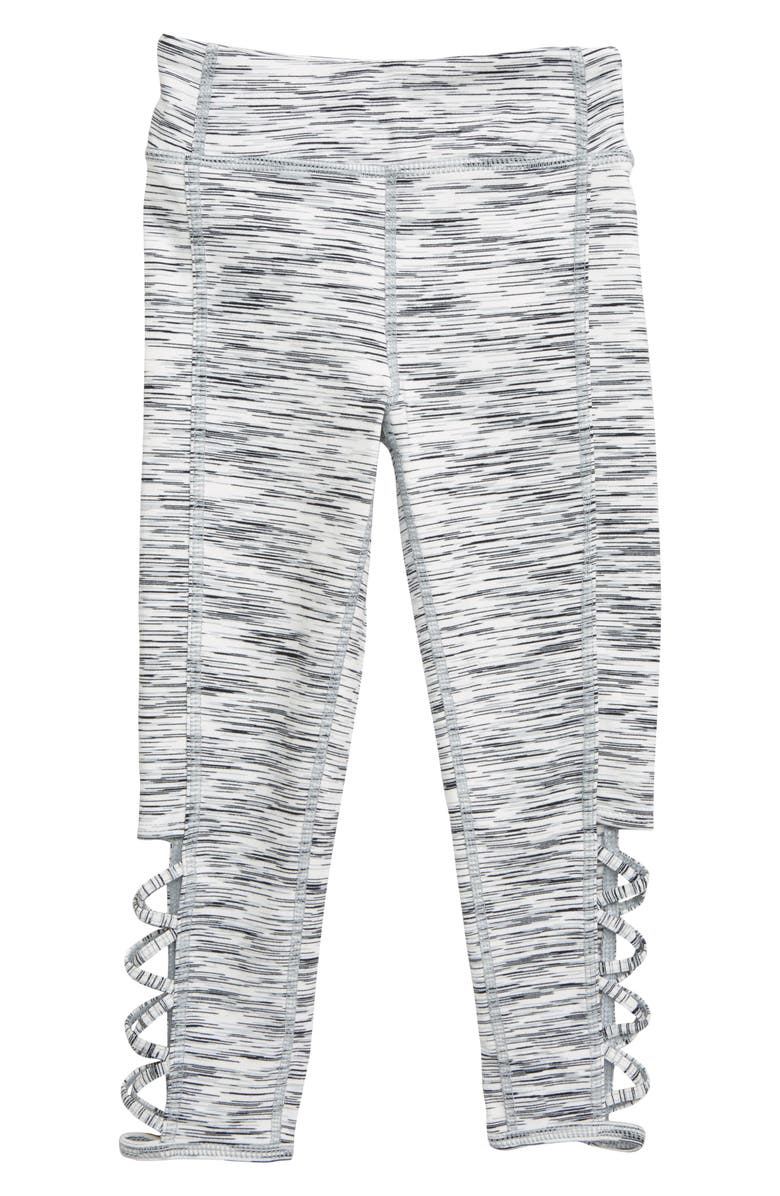 Zella Girl High Waist Lattice Crop Leggings, Main, color,