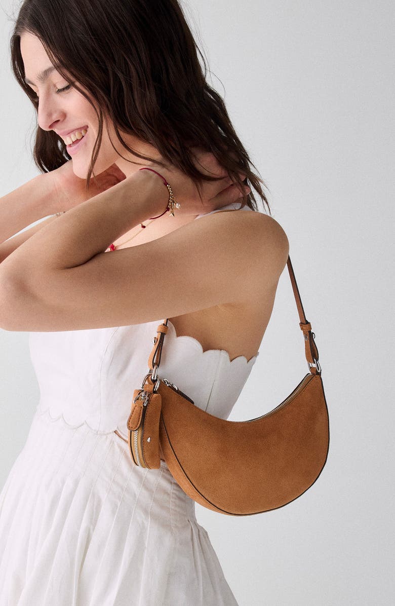 Kate Spade New York mini duo suede crossbody bag, Alternate, color, Garden Soil