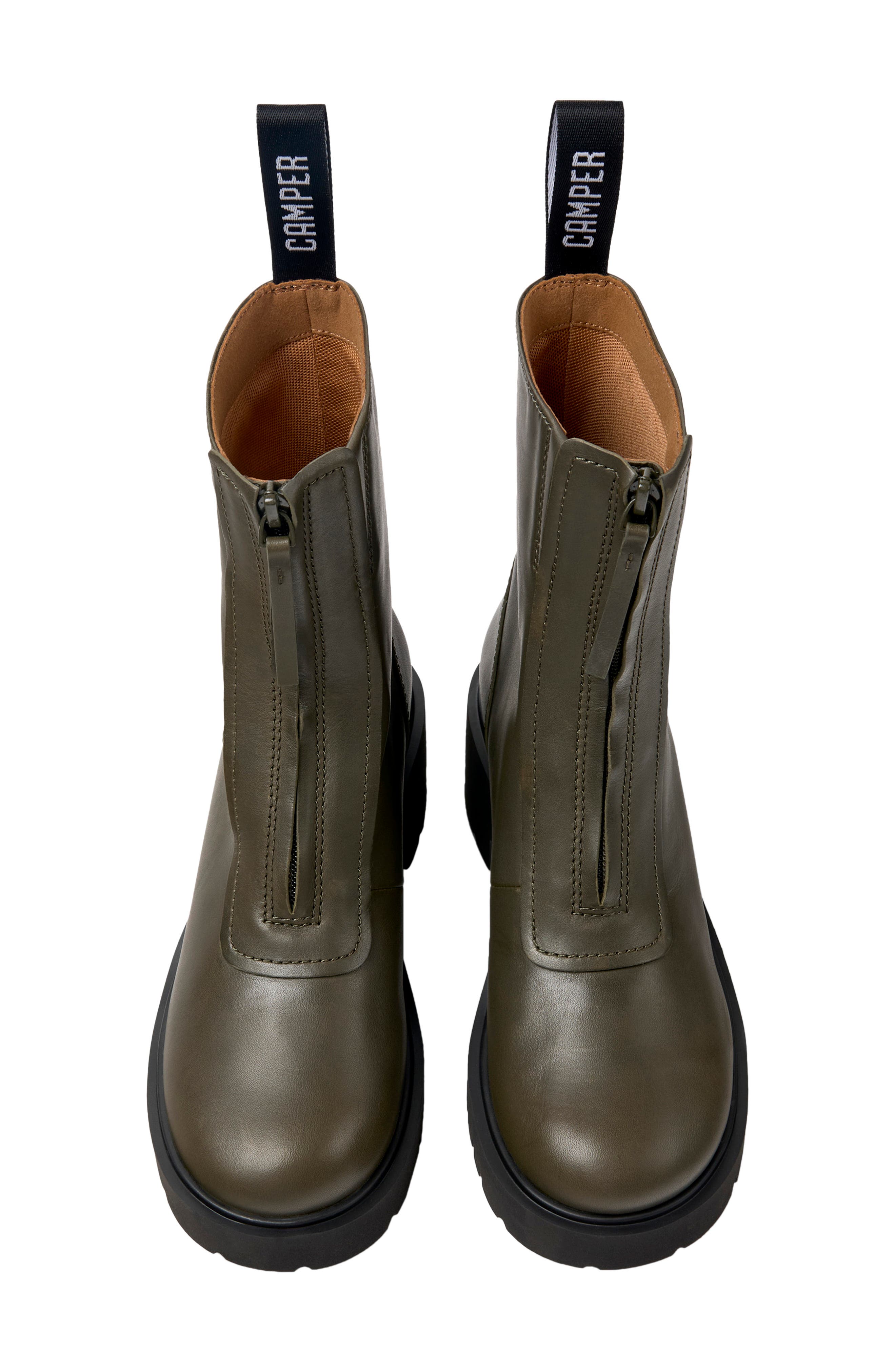 Camper Milah Zip Boot, Alternate, color, Dark Green