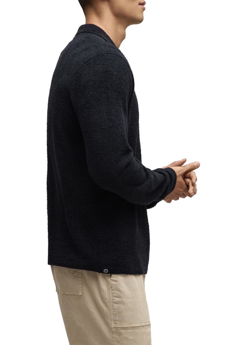 CozyChic® Lite Long Sleeve Polo Shirt, Alternate, color, BLACK