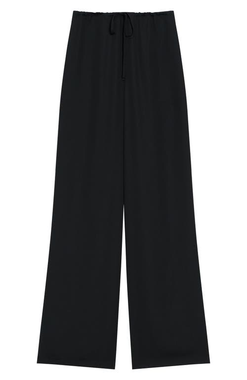 Theory Wide Leg Drawstring Pants In Black