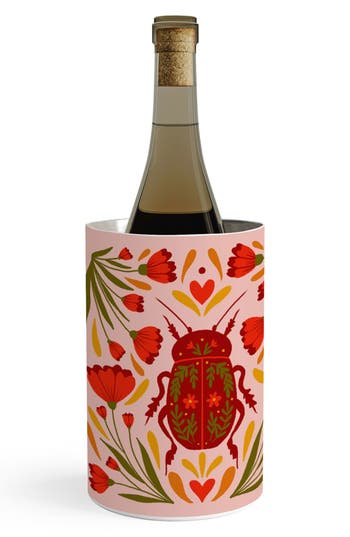 Deny Designs Beetle With Flowers Wine Chiller Canister