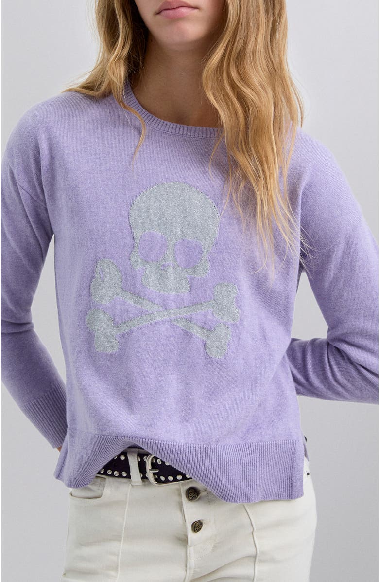 Scalpers Skull Intarsia Tricot Girls, Alternate, color, Lilac