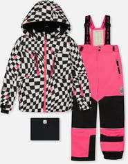 Deux par Deux Teknik Checkered Jacket & Pants Two Piece Snowsuit