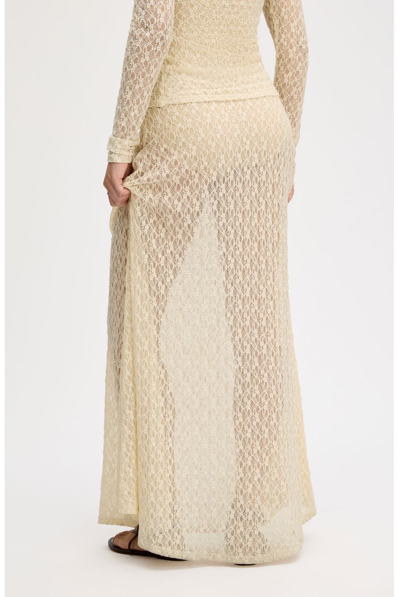 Lace Knit Maxi Skirt, Alternate, color, ALMOND