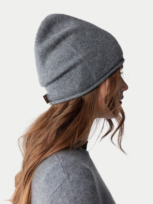 Gobi Mongolian Cashmere Cashmere Hat And Sweater Set In Stone Gray