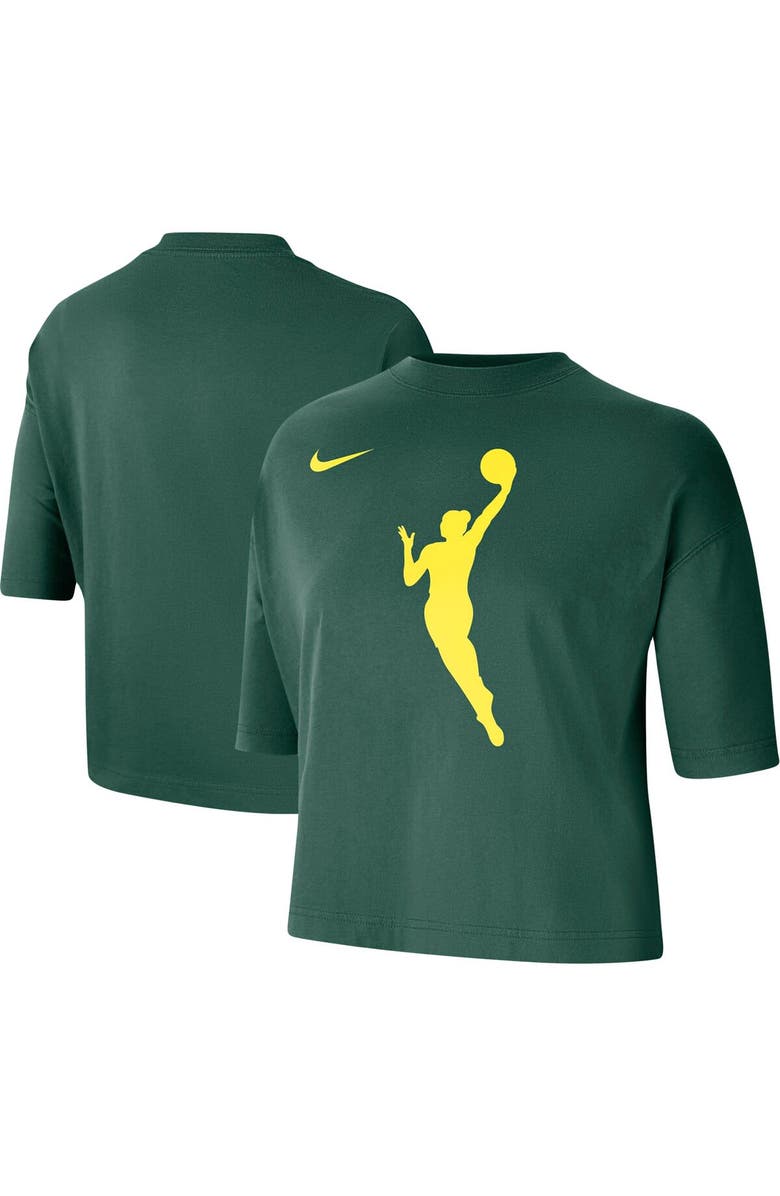 Nike Women's Nike Hunter Green WNBA Logowoman Team 13 Cropped Boxy T-Shirt, Alternate, color, 