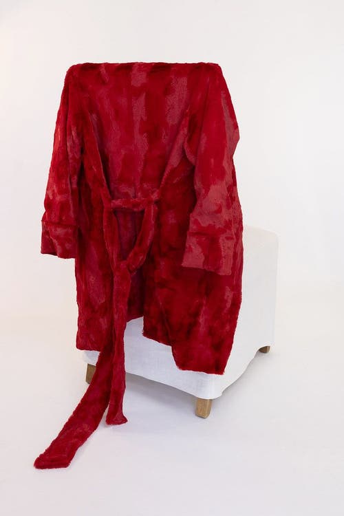 Sea To Me Blankets Ojai Retreat Robe With Silky Lining In Red