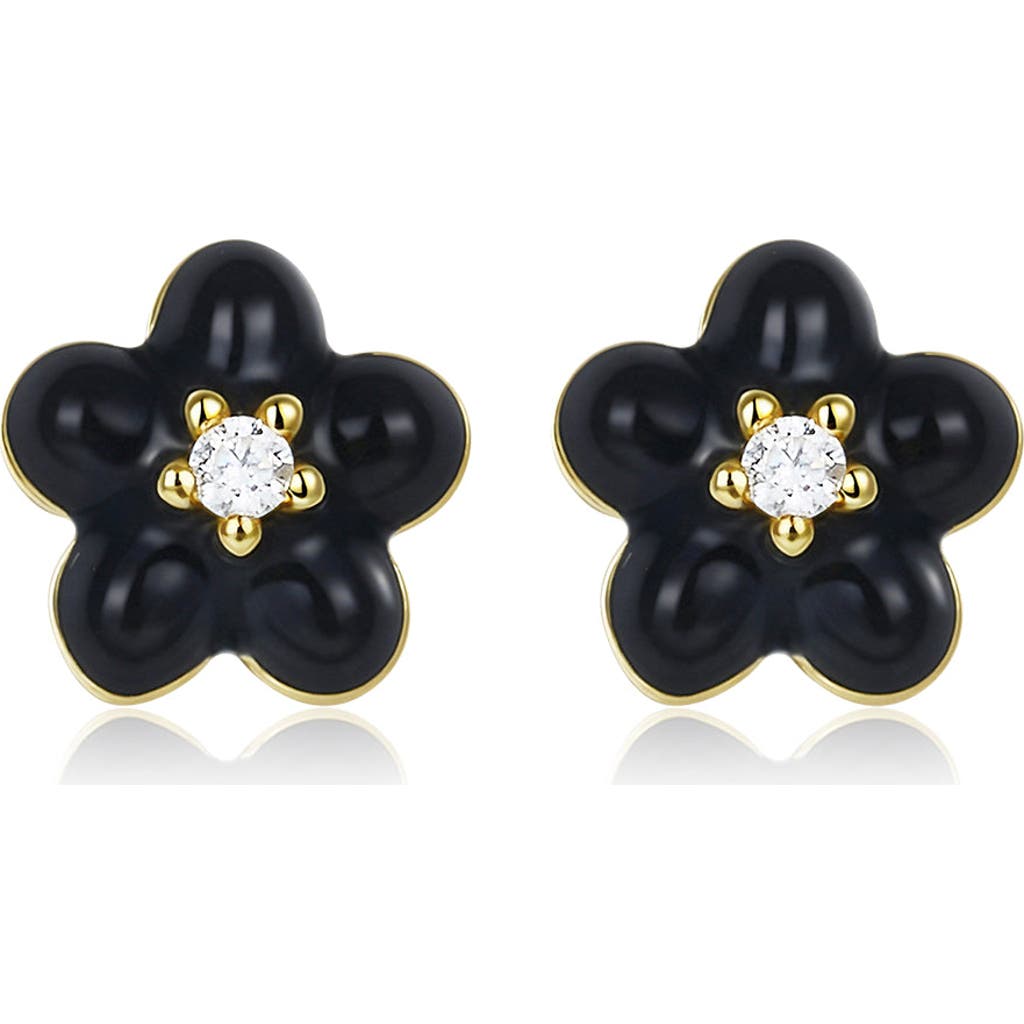 Anna Zuckerman Petit Daisy Earrings In Black
