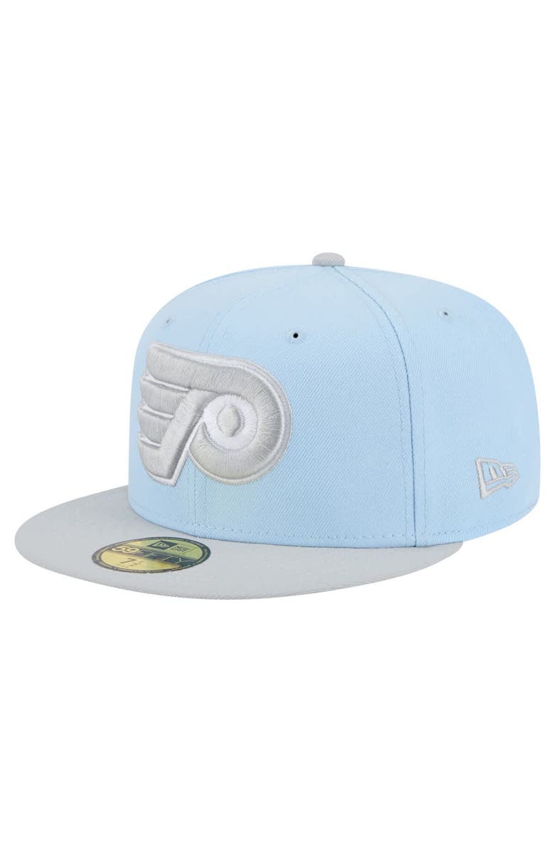 New Era Men's New Era Light Blue/Gray Philadelphia Flyers Color Pack Two-Tone 59FIFTY Fitted Hat, Alternate, color, Light Blue