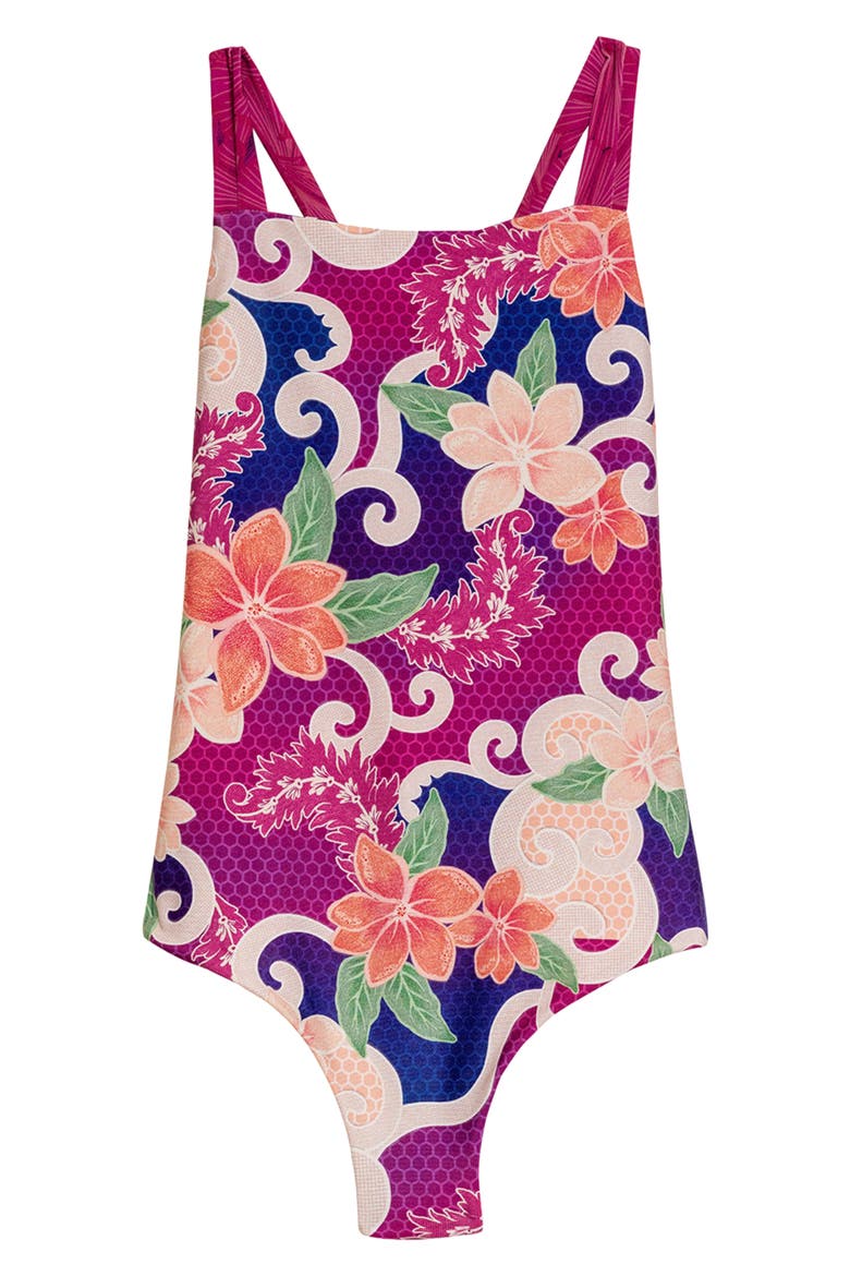 Kids' Amina Thamar Reversible One-Piece Swimsuit, Alternate, color, BLUE