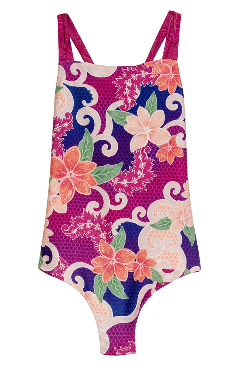 Agua Bendita Kids' Amina Thamar Reversible One-Piece Swimsuit, Alternate, color, Blue