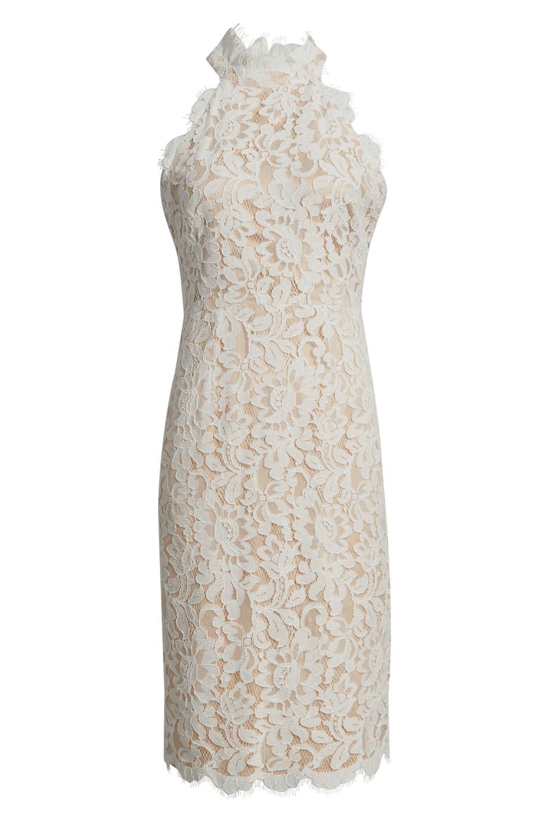 Floral Lace Sheath Dress, Alternate, color, IVORY BEIG