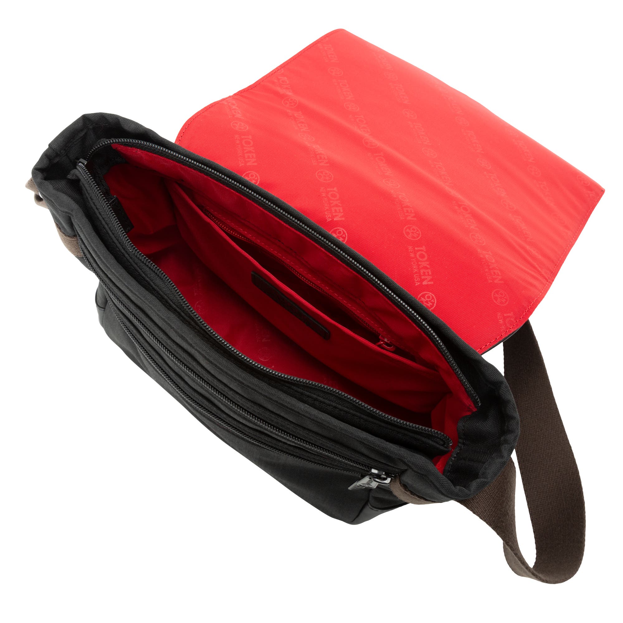 Token Waxed Nylon Rockefeller Crossbody Bag, Alternate, color, Black