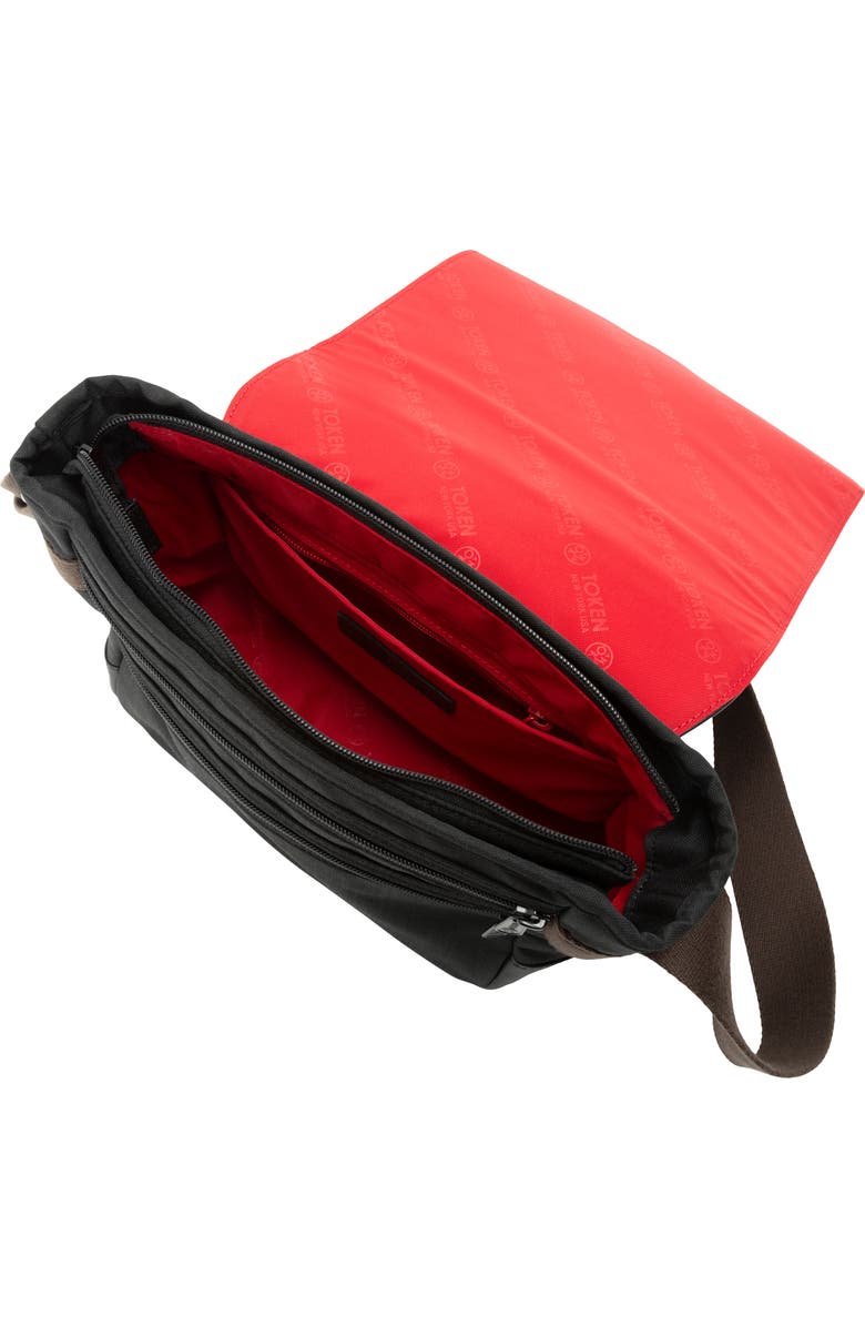 Token Waxed Nylon Rockefeller Crossbody Bag, Alternate, color, Black