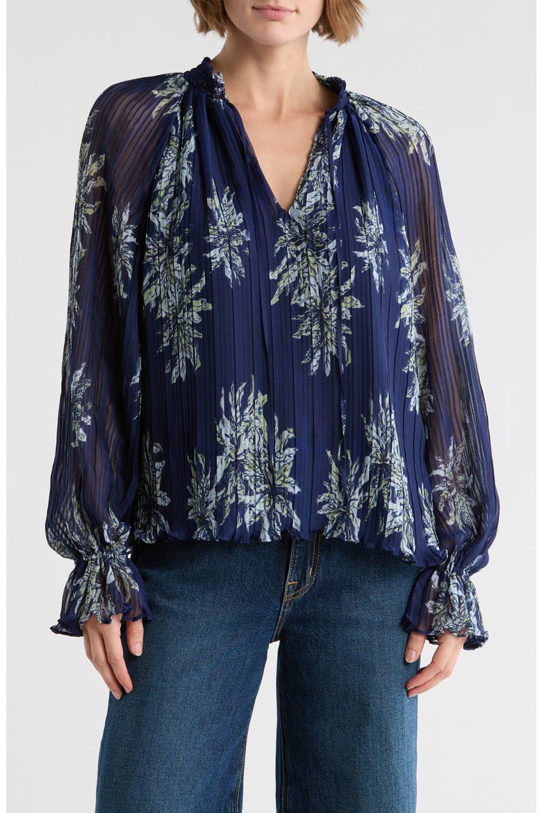 Kassie Floral Print Top, Main, color, NAVY FLORAL