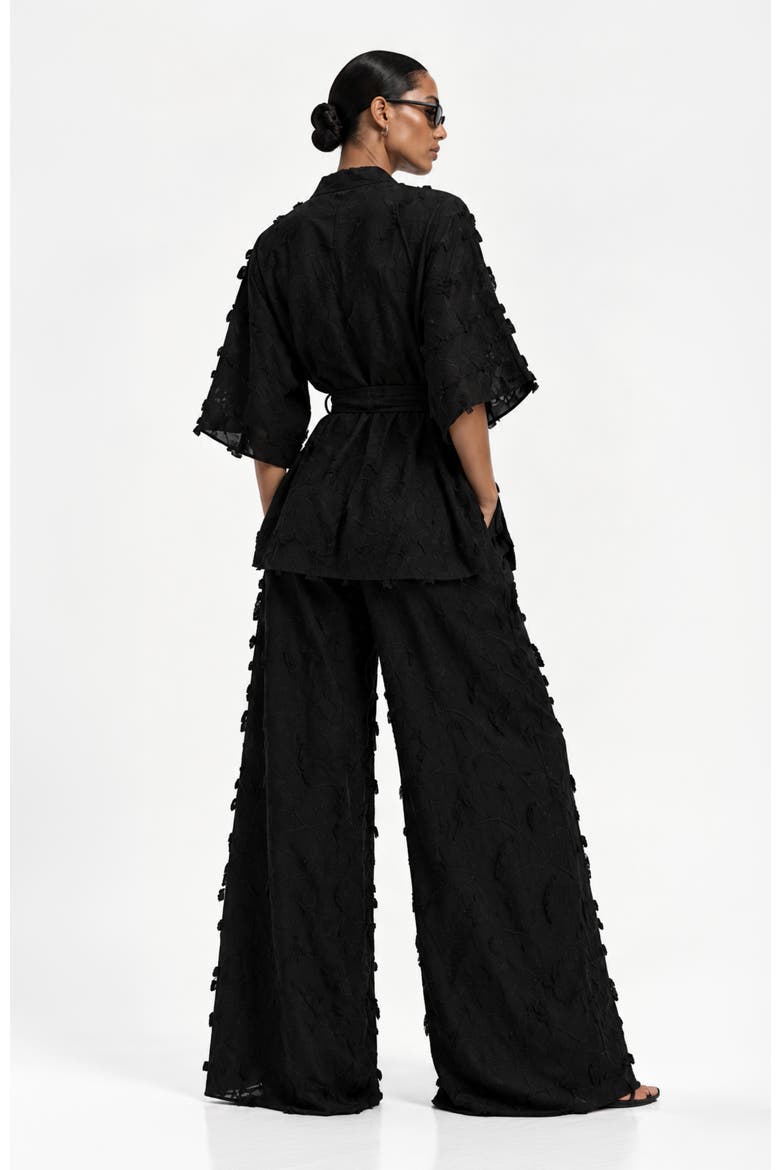 Embroidered Cotton Jant Pants, Alternate, color, Kheff Noir