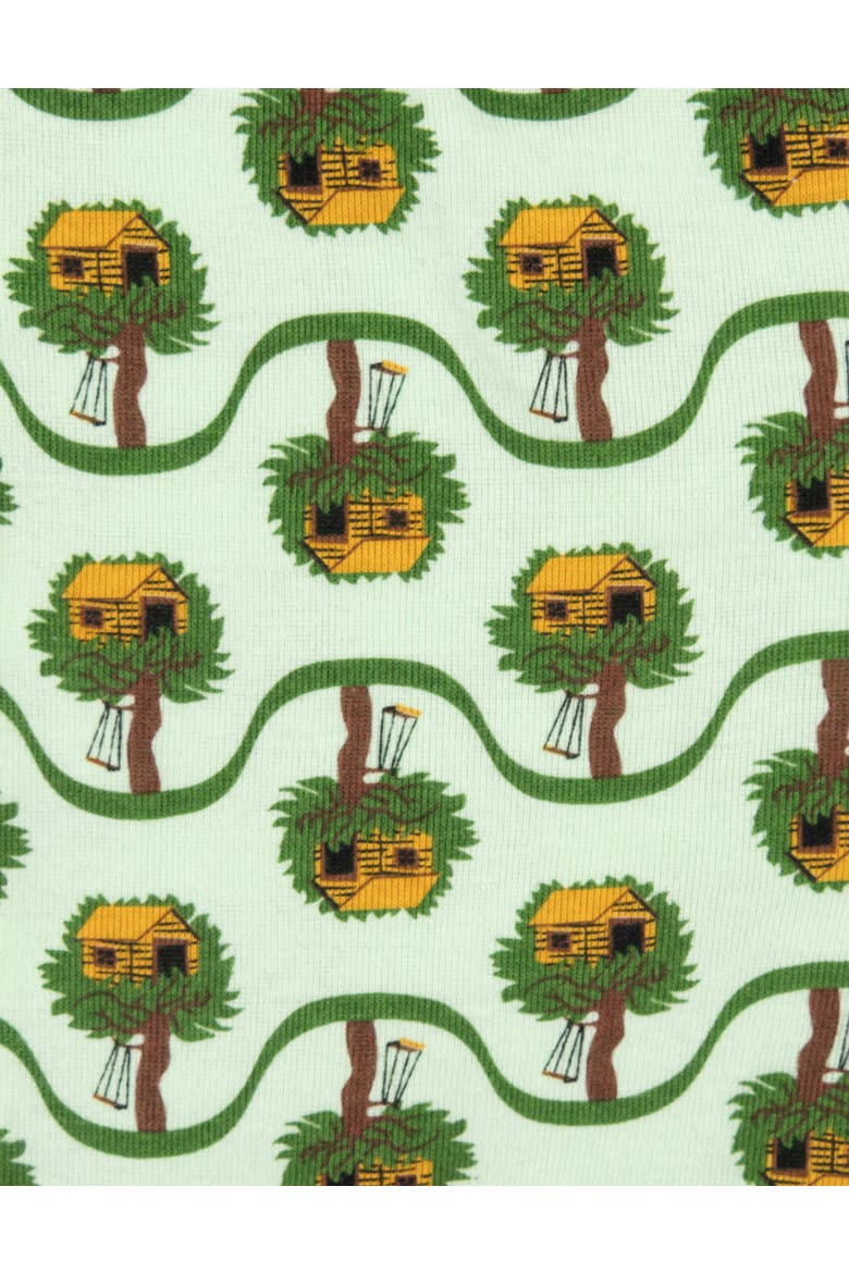 Kids Cotton Two-Piece Short Printed Pajamas, Vehicles & Adventure, Alternate, color, Picnic Tree