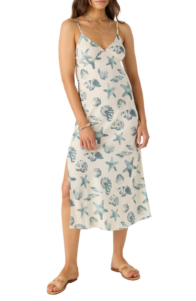 O'Neill Luana Seashell Print Midi Slipdress, Alternate, color,
