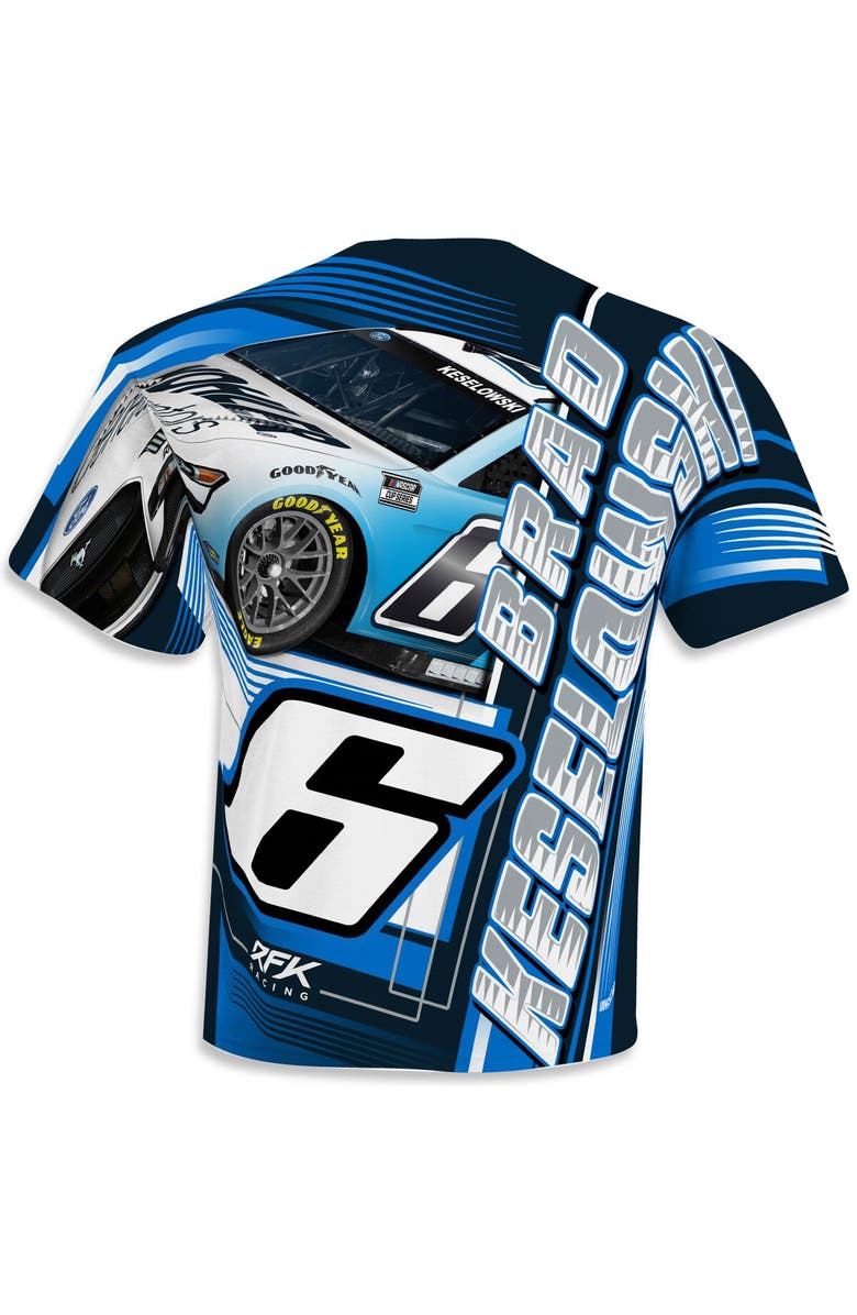 CHECKERED FLAG Men's Checkered Flag White Brad Keselowski Kohler Sublimated Dynamic Total Print T-Shirt, Alternate, color, White