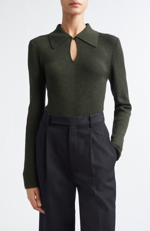 Ambrose Keyhole Polo Wool Sweater