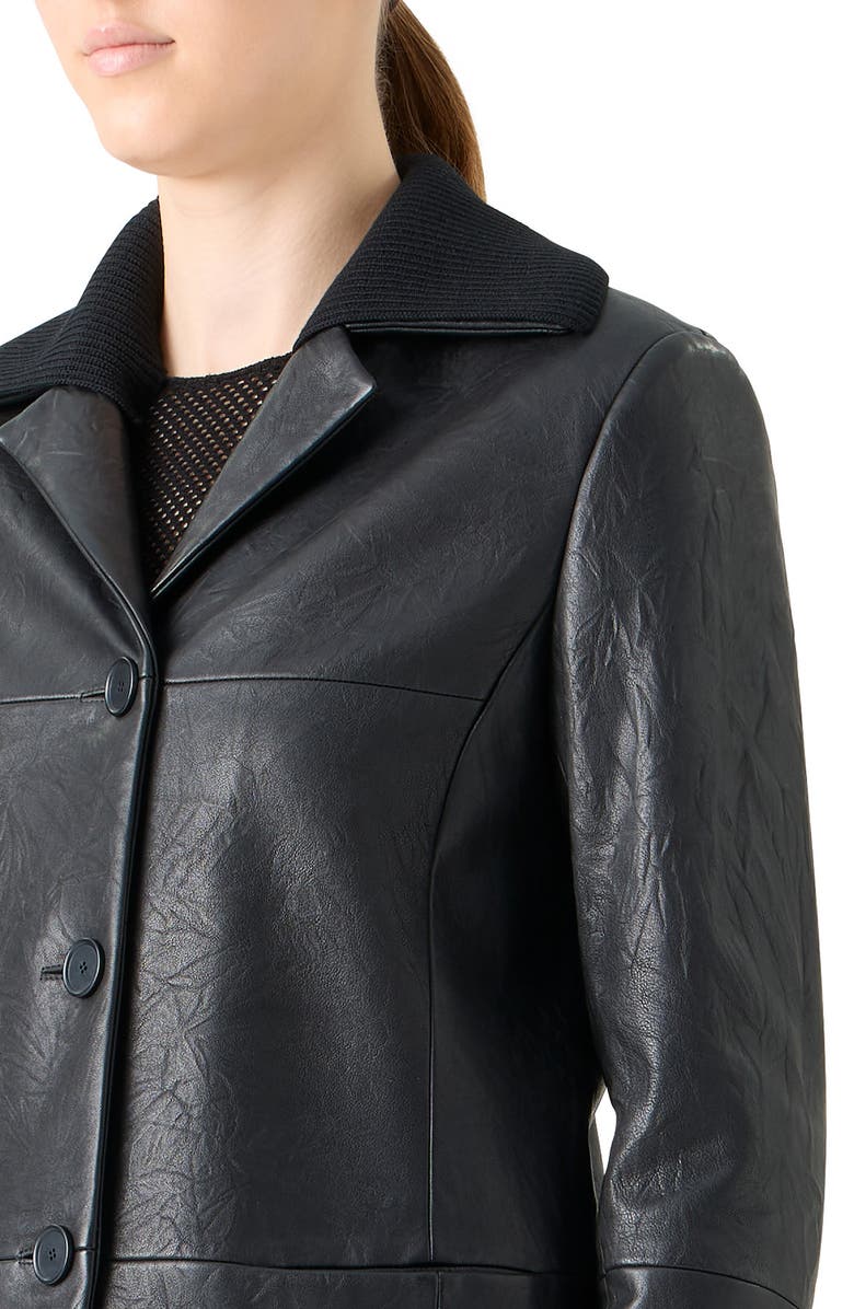 Akris punto Embossed Leather Jacket, Alternate, color, Black