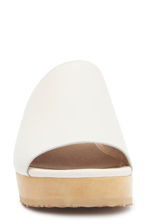Eileen Fisher Novel Platform Slide Sandal In Bone