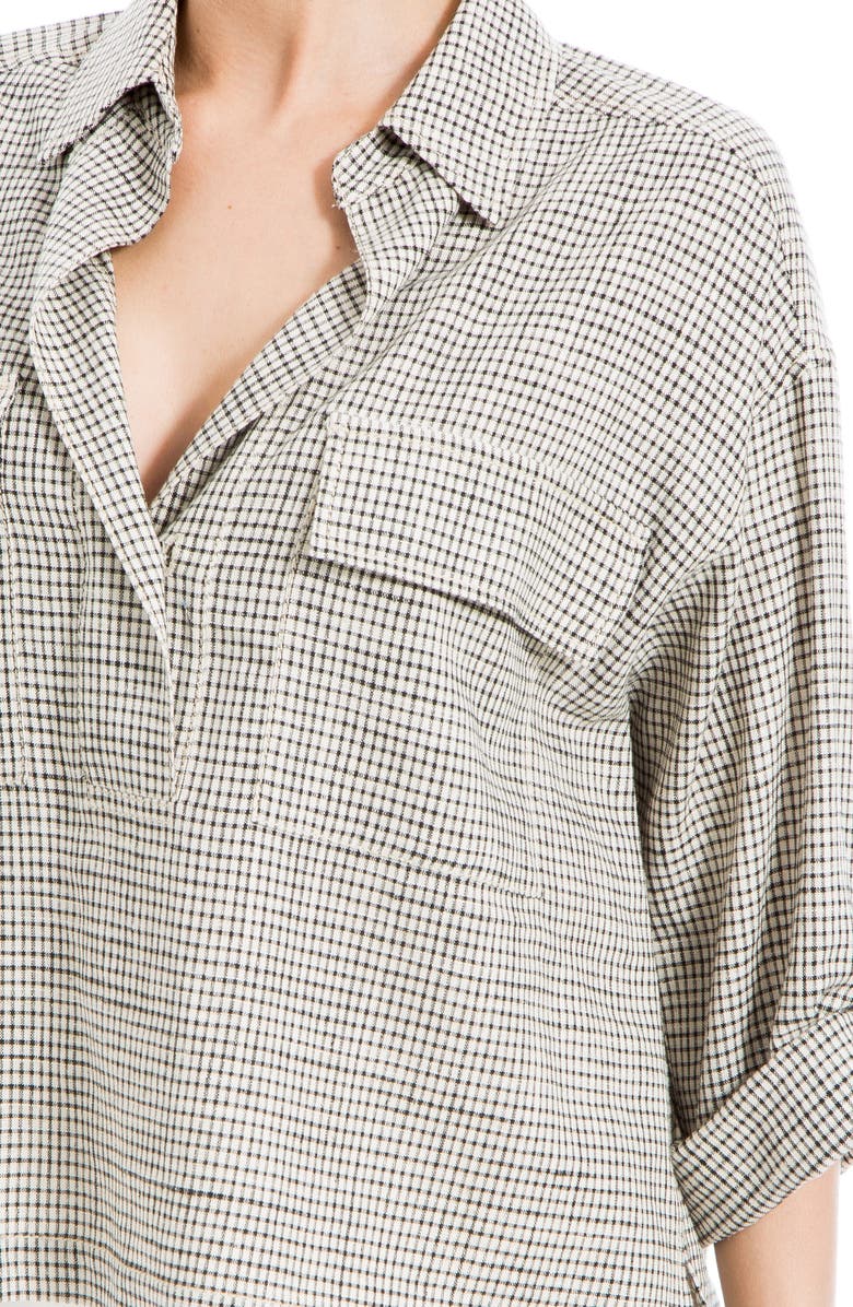 MAX STUDIO Minicheck Long Sleeve Top, Alternate, color, 
