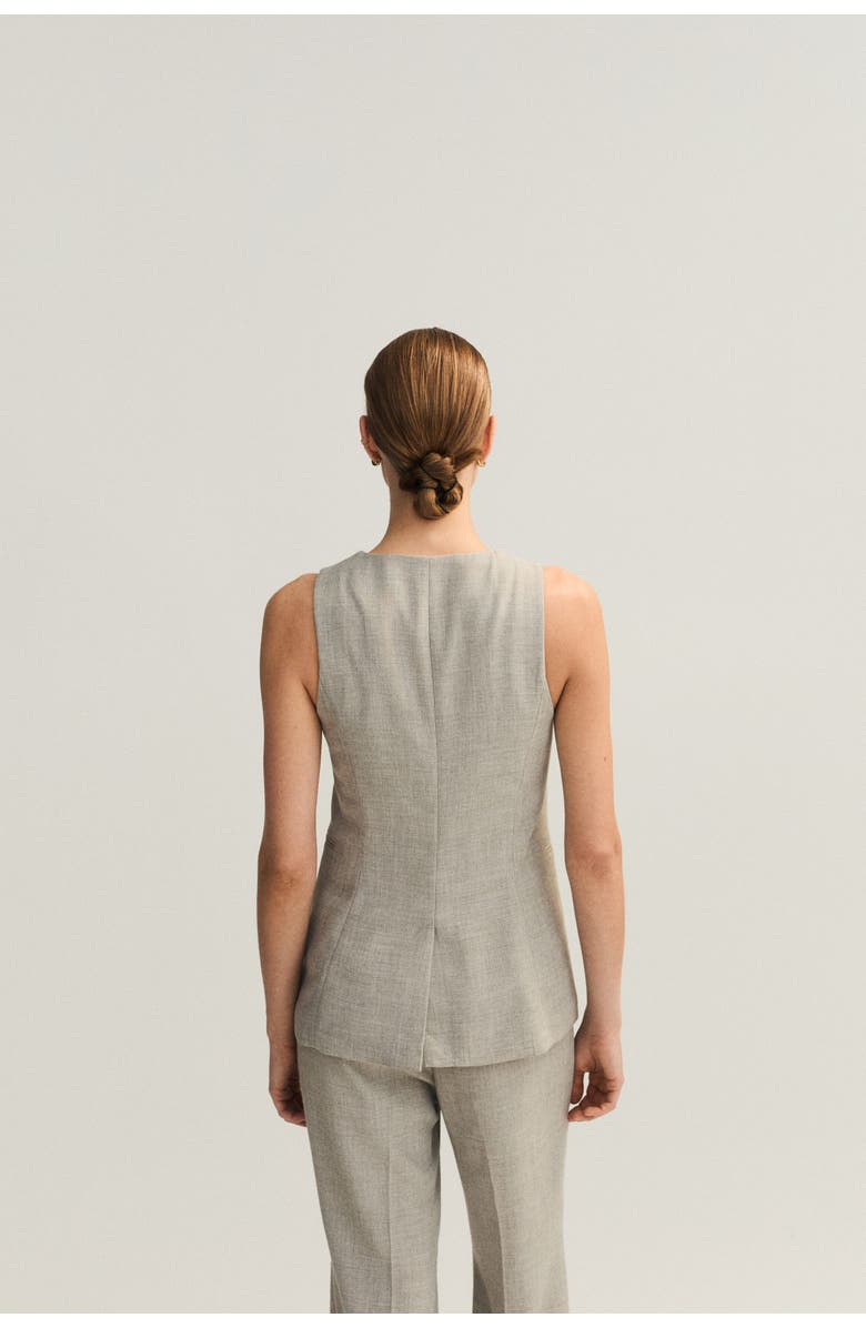 H&M Long Waistcoat, Alternate, color, Beige