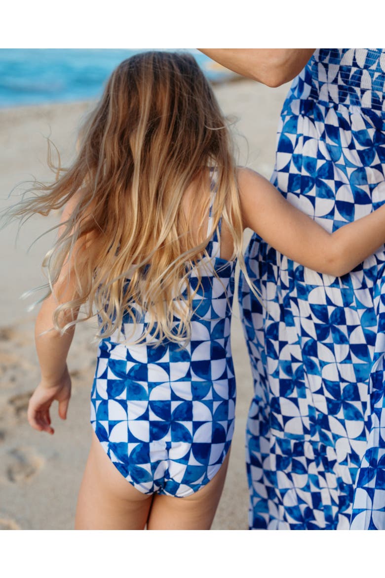 The Greece - Girls Ruffle One Piece UPF 50+, Alternate, color, Blue