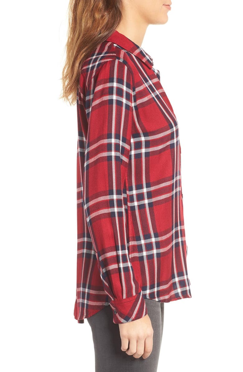 Rails Hunter Plaid Shirt, Alternate, color, Carmine/ Navy/ White