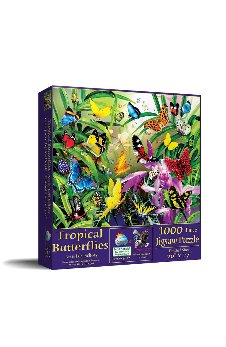 Sunsout Tropical Butterflies 1000 piece Jigsaw Puzzle for Adults, Main, color, Multicolor
