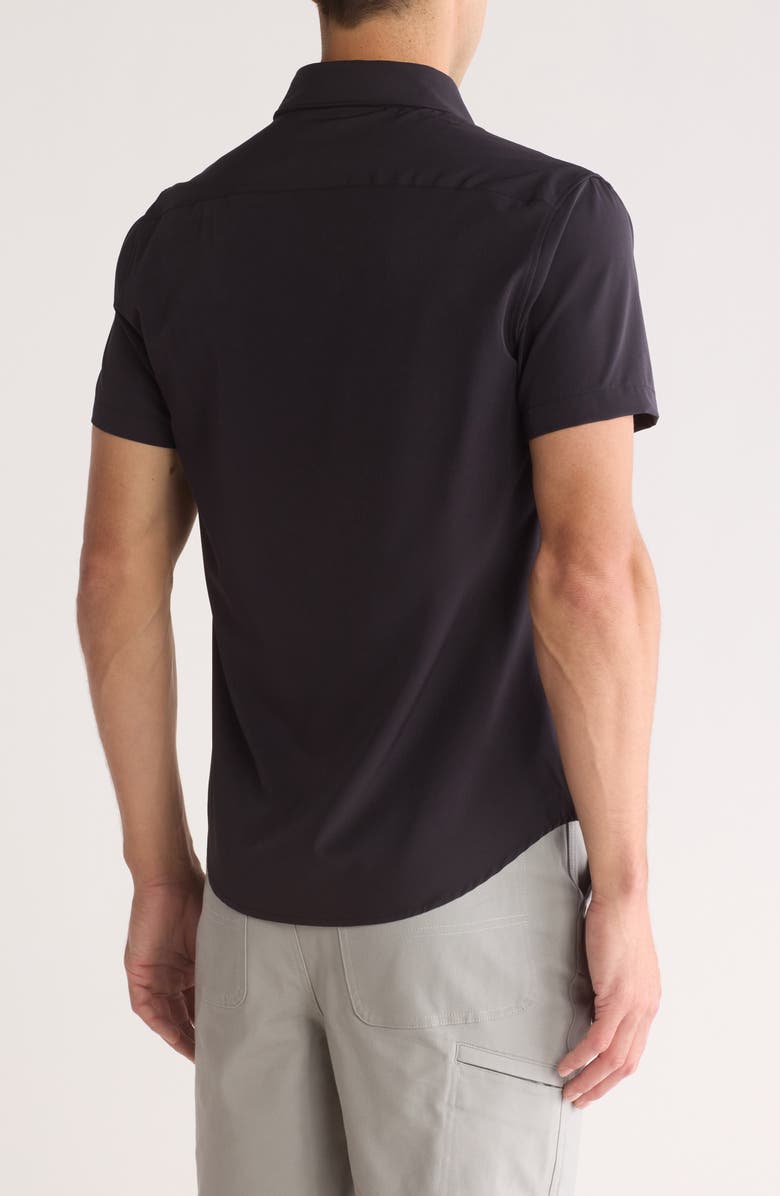 DENIM AND FLOWER Dressy Tech Short Sleeve Button-Up Shirt, Alternate, color,