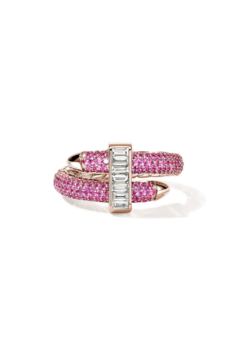 Artisan Series 18k Rose Gold Pink Sapphire & Diamond Spear Ring, Main, color, GOLD
