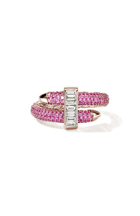 Artisan Series 18k Rose Gold Pink Sapphire & Diamond Spear Ring