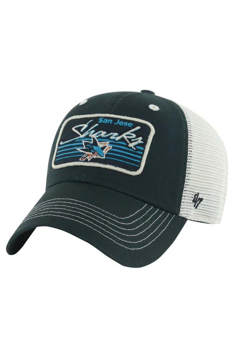 '47 Men's '47  Black San Jose Sharks Five Point Patch Clean Up Adjustable Hat, Main, color, 