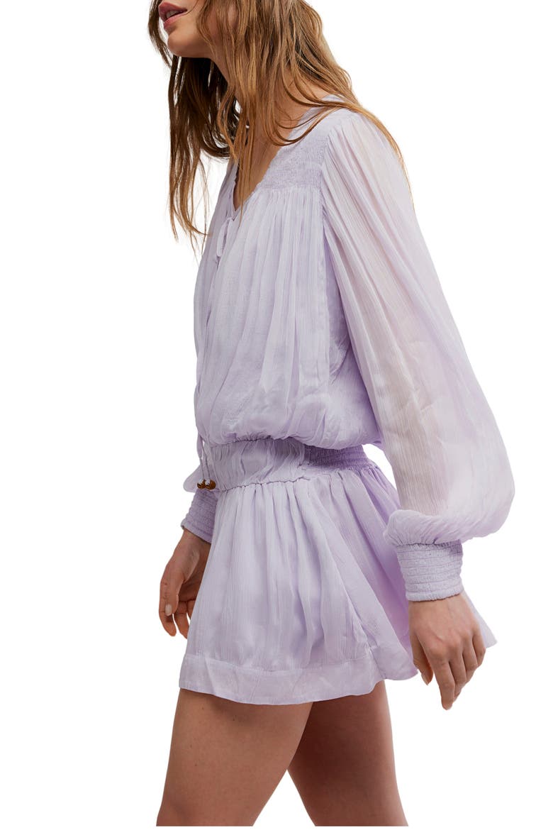 Sunbeam Long Sleeve Cotton Blend Minidress, Alternate, color, ORCHID HUSH