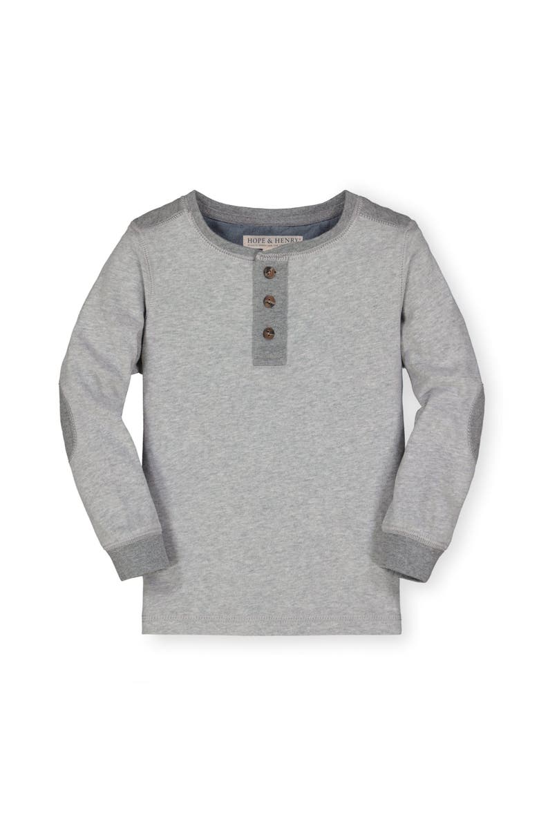 Hope & Henry Baby Boys' Quilted Henley Tee, Infant, Alternate, color, Gray Heather Quilted