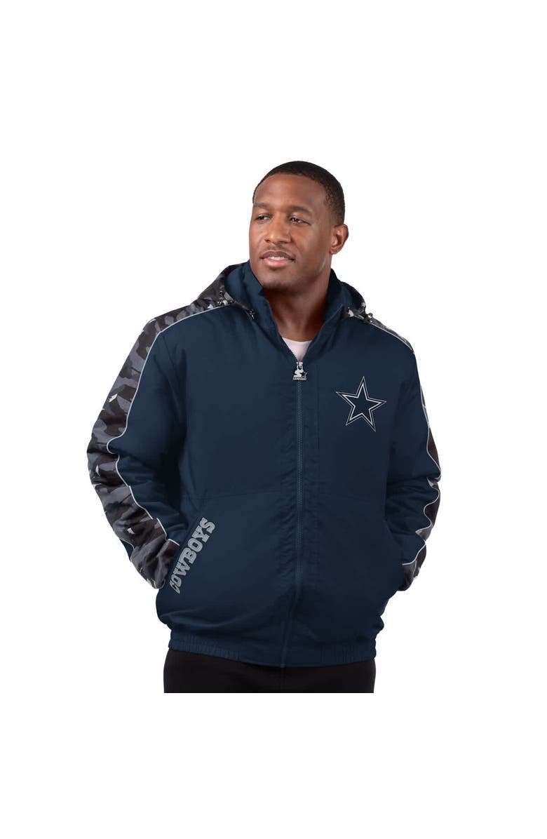 STARTER Men's Starter  Navy Dallas Cowboys Thursday Night Gridiron Full-Zip Jacket, Main, color, Navy