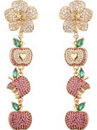 EYE CANDY LOS ANGELES Apple Cubic Zirconia Linear Drop Earrings