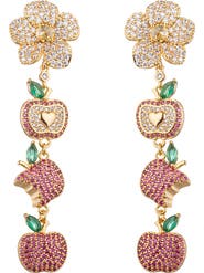 EYE CANDY LOS ANGELES Apple Cubic Zirconia Linear Drop Earrings