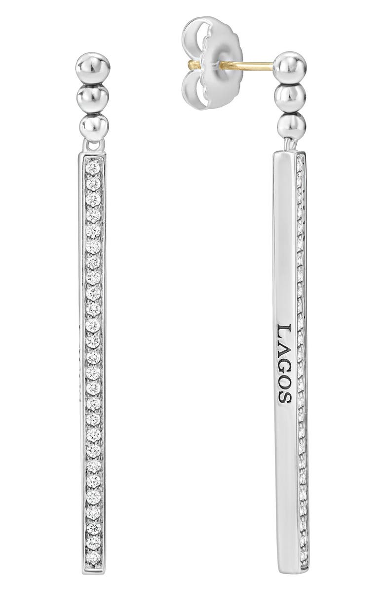 LAGOS Caviar Spark Long Diamond Drop Earrings, Alternate, color, 