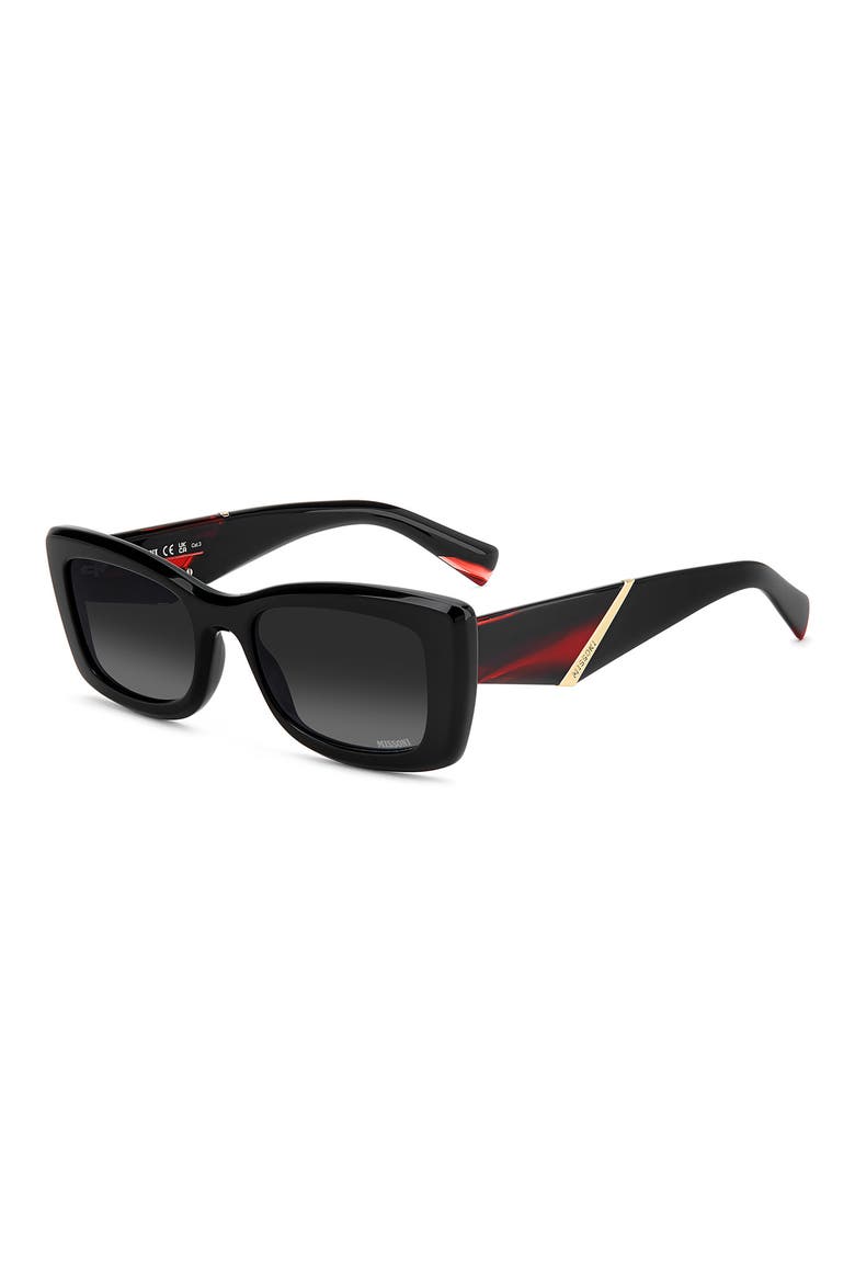 53mm Gradient Rectangular Sunglasses, Alternate, color, BLACK/ DARK GREY SF